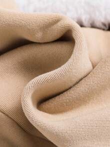 SHEIN Cute Casual All-Match Baby Girls' Bear Patched Pants - Beige - View 7