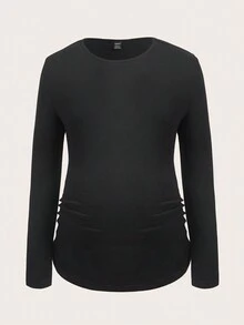 SHEIN 孕婦3入組素色側收褶T恤 - 彩色 - 查看 11