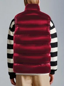 男士拉链背心夹棉大衣 - 紅色 - 查看 2