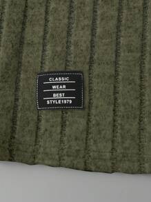 SHEIN Leap Crew Tween Boy Letter Patched Detail Tee - Army Green - View 4