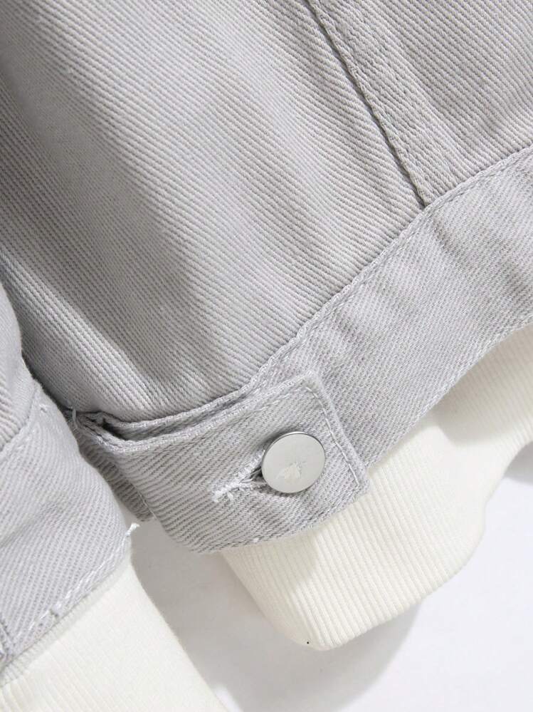 Manfinity Hypemode Chaqueta De Mezclilla Para Hombres Con Bolsillo Abatible Sin Capucha - Gris - Ver 5