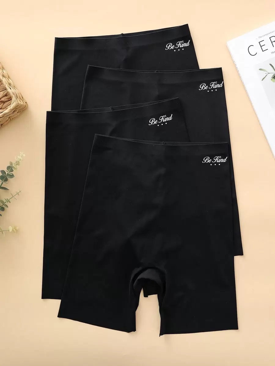 4pcs Đồ họa Chữ cái Quần short bé trai - màu đen - Xem 1