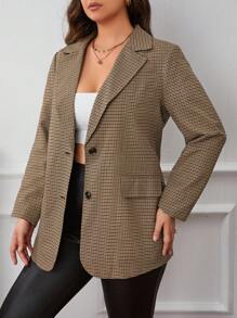 SHEIN Essnce Hơn In kẻ sọc Cổ áo Áo vest - Nhiều màu - Xem 1