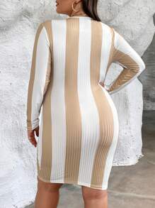 SHEIN Essnce Hơn In sọc Váy bodycon - Nhiều màu - Xem 2