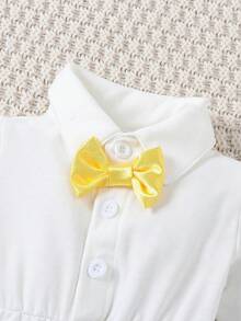 SHEIN 男嬰二合一前蝴蝶結夾克&連身褲拍攝套裝 - 彩色 - 查看 7