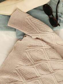 SHEIN Unity Solid Turtleneck Sweater - Apricot - View 6