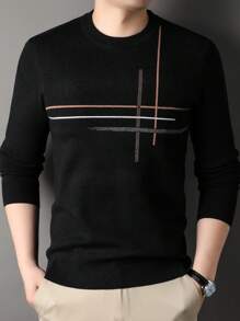 Men Striped Pattern Sweater