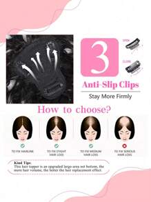 Natural Black Topper Hair With Bangs Human Hair Toppers For Women Clip In Hair Extensions Daily Use - Natural Black - View 5