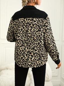 SHEIN Unity 1pc Leopard Print Flap Detail Shirt - Multicolor - View 2