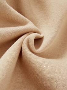 Thiếu niên cô gái Khẩu hiệu & Hình ảnh Thả vai Áo nỉ - Màu Khaki - Xem 8