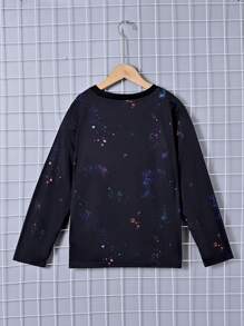 SHEIN 男大童獅子圖案長袖T恤適合春天和秋天 - 彩色 - 查看 2