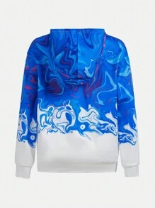 SHEIN Tween Boy Graphic Print Hooded Sweatshirt - Multicolor - View 7