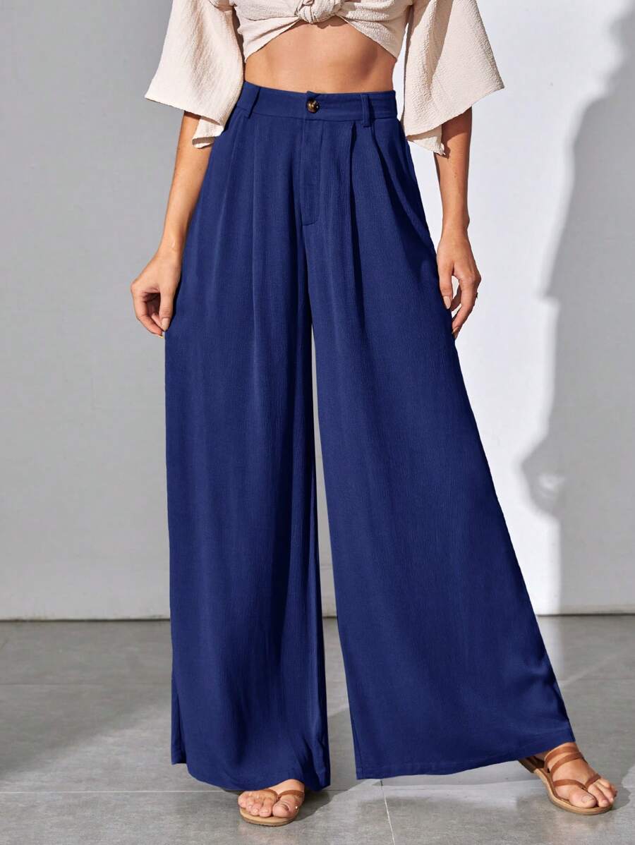 SHEIN Tall Women Pants - Navy Blue - View 1