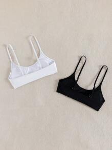 SHEIN Swim Summer Beach Solid Color Bikini Top (2 Pieces)