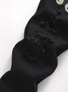 SHEIN Explorewe Young Boy Letter & Bear Patched Ripped Jeans - Black - View 5