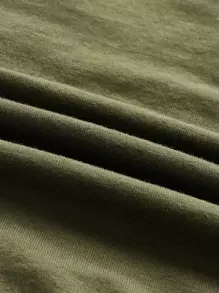 ROMWE Fairycore 植物刺繡打褶露肩波浪袖t恤 - 綠色 - 查看 3