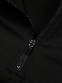 Manfinity Sport Corelite Áo khoác thể thao cho nam Half Zip Thumb Holes - màu đen - Xem 5