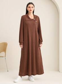 Mulvari Solid Button Detail Dress