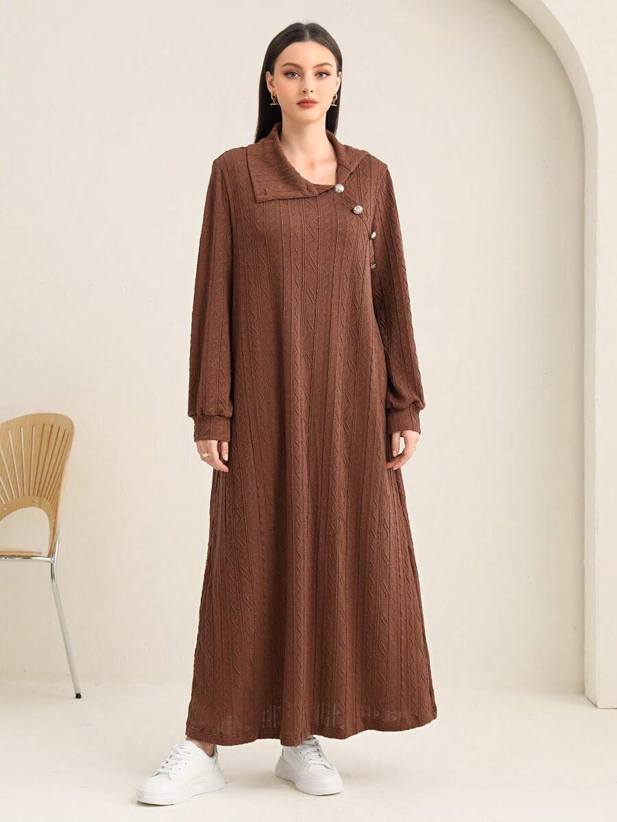 Mulvari Solid Button Detail Dress
