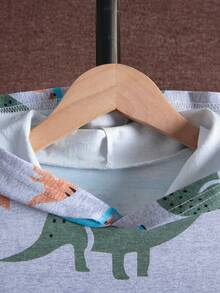 Con trai In Khủng long Áo Hoodie & Quần thể thao - Xám - Xem 3