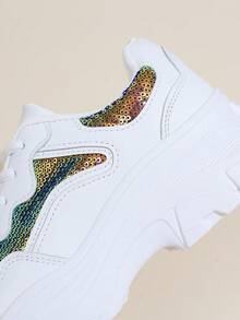 秋冬女士厚底防水運動鞋,時尚休閒女鞋 - 彩色 - 查看 12