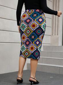 SHEIN Clasi Hơn In hoa Váy bút chì - Nhiều màu - Xem 2