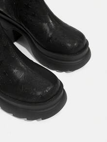 SheIn VCAY Đúng mốt Giày bốt ngắn - màu đen - Xem 5