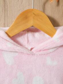 SHEIN 女婴爱心图案落肩卫衣 - 彩色 - 查看 4