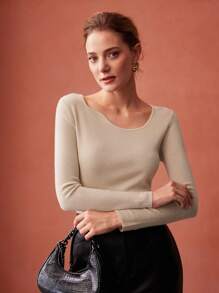 MOTF PREMIUM ÁO LEN LỤA CASMERE - Màu be - Xem 2