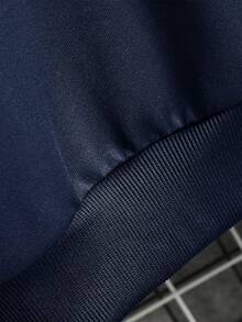 Conjunto De Sudadera Con Capucha Y Pantalón De Chándal Con Gráfico Y Eslogan Para Hombre - Azul Marino - Ver 5