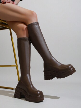 Fall/Winter 2025 Women's Fashion Tassel Asymmetrical High-Heeled Pointed Toe Silver Knight Boots With Sweater, Suitable For Women Outdoor Shoes With Denim Skirt, Perfect With Black Dress, Match Shorts,Brown Boots