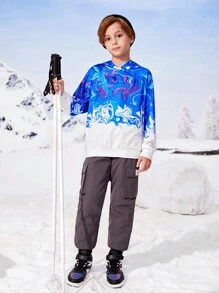 SHEIN Tween Boy Graphic Print Hooded Sweatshirt - Multicolor - View 6