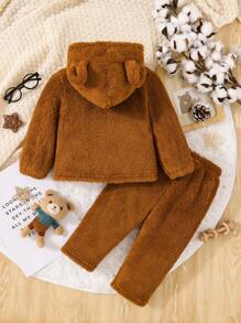 Đứa bé trai Thiết kế tai 3D áo có mũ Áo Teddy Jackets
   & Quần - Nhiều màu - Xem 9