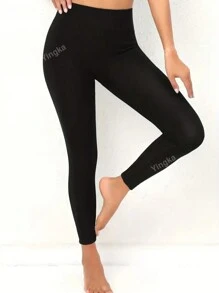 Plus Size Solid Color Casual Warm Pants, Daily Wear