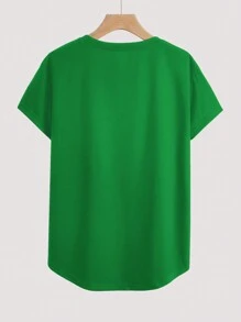 INAWLY Christmas Print Tee - Green - View 2