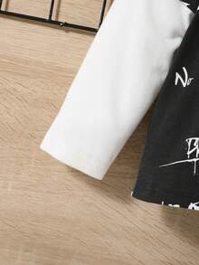 SHEIN 男嬰字母圖案假兩件上衣 - 彩色 - 查看 4