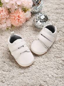 Spring/Fall White Soft Sole Anti-Slip Sports Shoes For 0-1 Year Old Infant