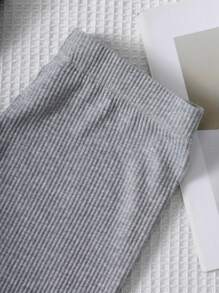 SHEIN LUNE 2pcs Heart Print High Waist Casual Leggings - Multicolor - View 3