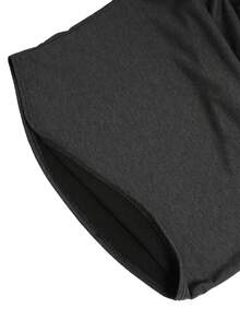 Manfinity Homme Nam Chất rắn Áo nỉ & Eo dây rút Quần thể thao - Màu xám đen - Xem 4