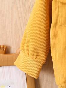 Bebé niño Cazadora cuello de borreguito con bolsillo con solapa con botón delantero sin camiseta - Amarillo - Ver 5