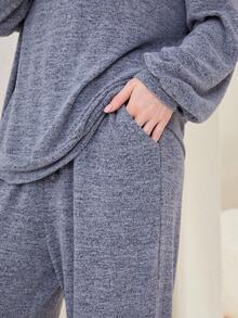 Mulvari Áo thun Thả vai & Quần nỉ - Xám - Xem 5