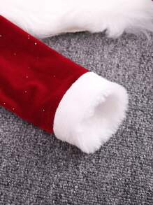 SHEIN Young Girl Contrast Trim Dress for Christmas