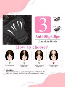 自然黑色頭髮帶劉海人類頭髮適合女士夾片接髮日常使用 - Natural Black - 查看 5