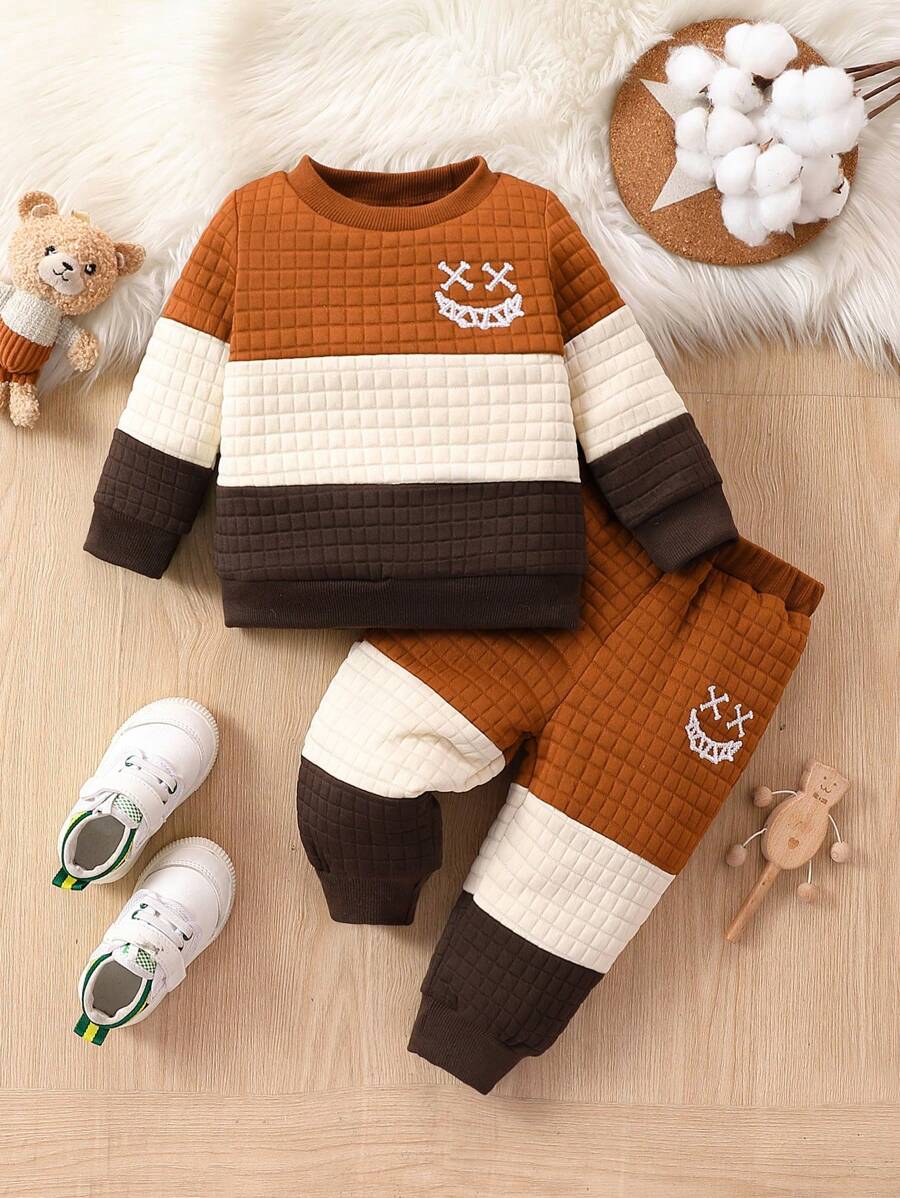 Đứa bé trai Đồ họa Hoạt hình Khối màu Áo len & Quần nỉ - Nhiều màu - Xem 1