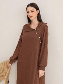 Mulvari Solid Button Detail Dress