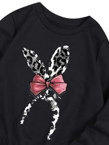 Bow Graphic Sweatshirt - Black - View 3