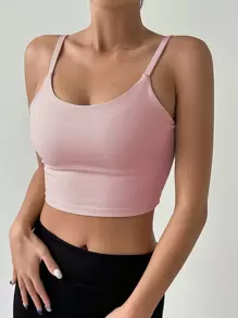 DAZY 素色露背運動型胸罩 - 淺粉色 - 查看 3
