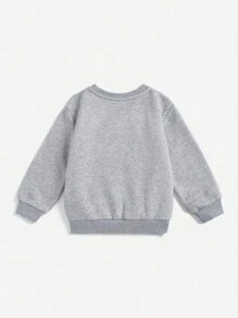 SHEIN 男小童卡通鱷魚印花運動衫 - 淺灰色 - 查看 2