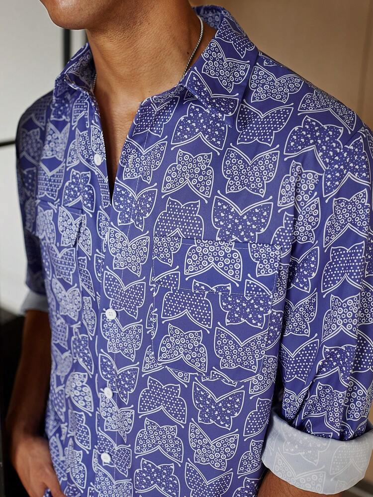 Men Butterfly Print Shirt