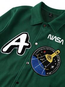 Manfinity EMRG Letter Printed Baseball Jacket